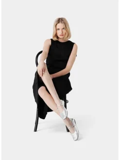 Leder-Spangenballerinas in Silber