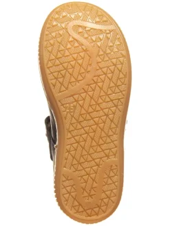 Leder-Spangenballerinas in Dunkelblau