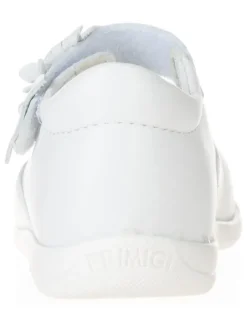 Leder-Spangenballerinas in Weiß