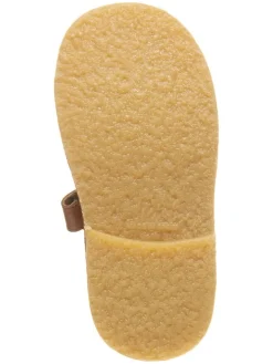 Leder-Spangenballerinas in Hellbraun