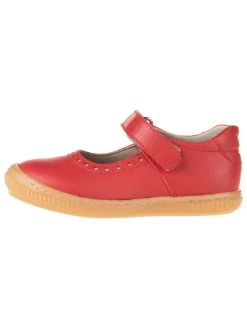 Leder-Spangenballerinas in Rot