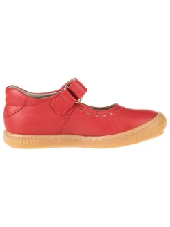 Leder-Spangenballerinas in Rot