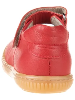 Leder-Spangenballerinas in Rot