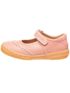 Leder-Spangenballerinas in Rosa