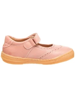 Leder-Spangenballerinas in Rosa