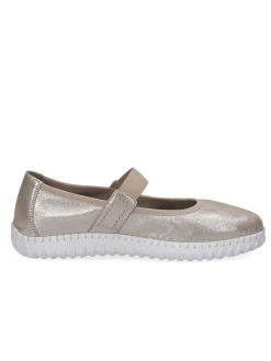 Leder-Spangenballerinas "Sylvia" in Gold