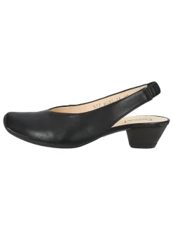 Leder-Spangenpumps in Schwarz