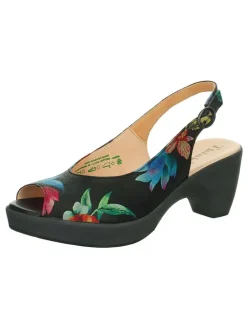 Leder-Spangenpumps in Schwarz