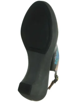 Leder-Spangenpumps in Schwarz