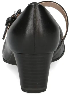 Leder-Spangenpumps in Schwarz