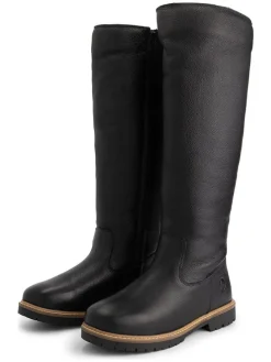 Leder-Stiefel "Dyreborg" in Schwarz