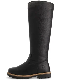 Leder-Stiefel "Dyreborg" in Schwarz