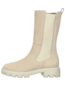 Leder-Stiefel in Beige