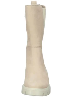 Leder-Stiefel in Beige