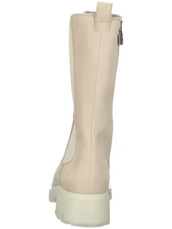 Leder-Stiefel in Beige
