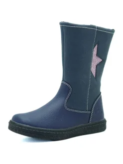 Leder-Stiefel in Blau