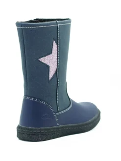 Leder-Stiefel in Blau
