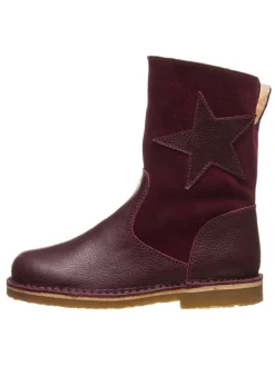 Leder-Stiefel in Bordeaux