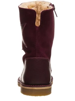 Leder-Stiefel in Bordeaux