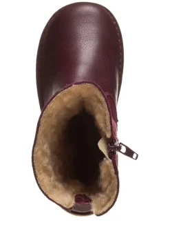 Leder-Stiefel in Bordeaux