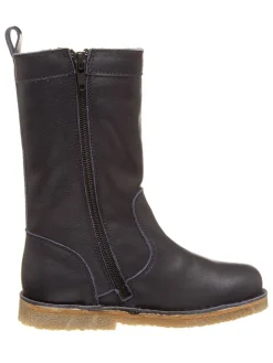 Leder-Stiefel in Dunkelblau