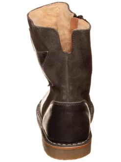 Leder-Stiefel in Dunkelbraun