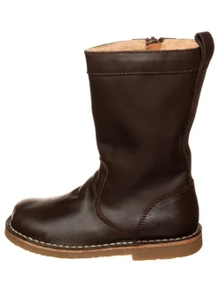 Leder-Stiefel in Dunkelbraun