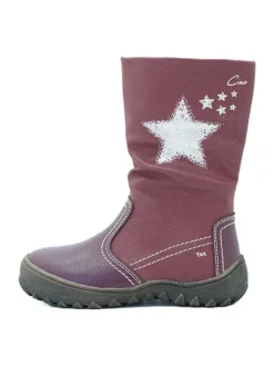 Leder-Stiefel in Dunkelrot