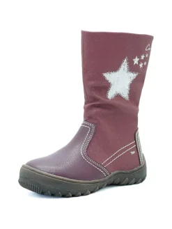 Leder-Stiefel in Dunkelrot