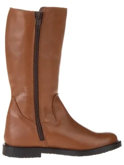 Leder-Stiefel in Hellbraun