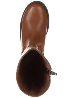 Leder-Stiefel in Hellbraun