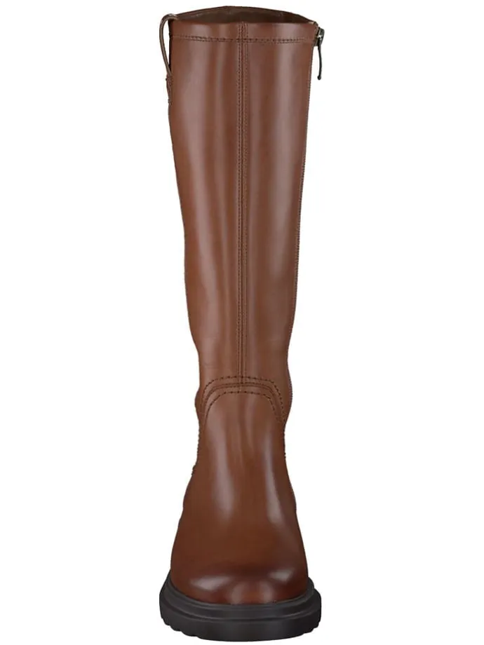 Leder-Stiefel in Hellbraun