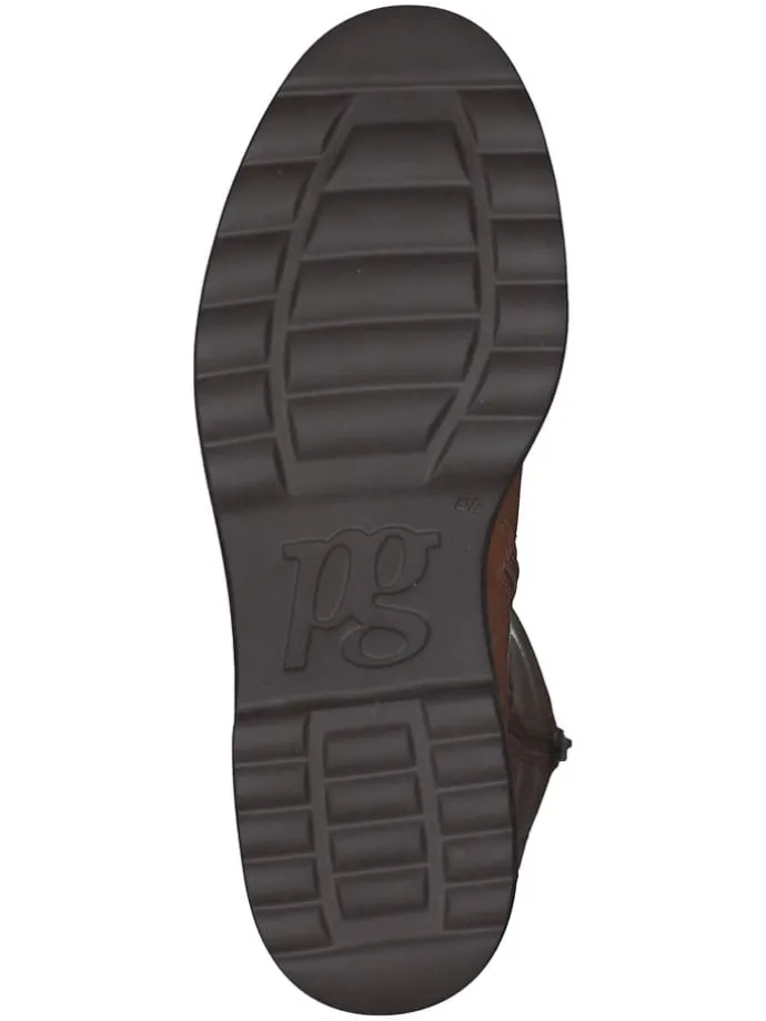 Leder-Stiefel in Hellbraun