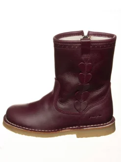Leder-Stiefel in Lila