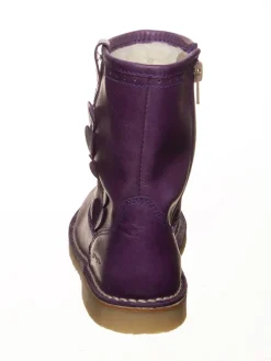 Leder-Stiefel in Lila