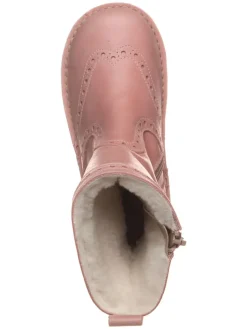 Leder-Stiefel in Rosa