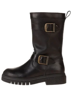 Leder-Stiefel in Schwarz