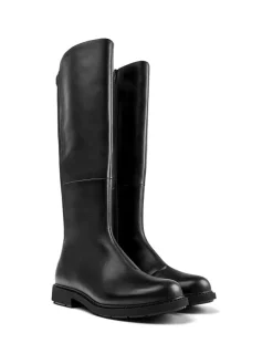 Leder-Stiefel in Schwarz