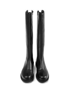 Leder-Stiefel in Schwarz