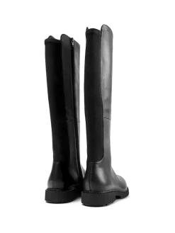 Leder-Stiefel in Schwarz