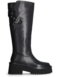 Leder-Stiefel in Schwarz
