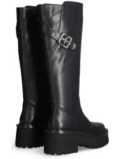 Leder-Stiefel in Schwarz