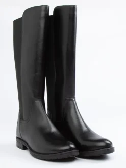 Leder-Stiefel in Schwarz