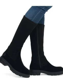 Leder-Stiefel in Schwarz