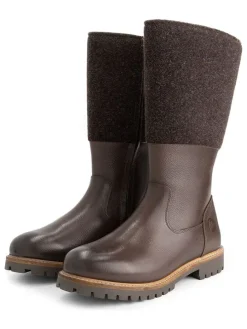 Leder-Stiefel "Lagen" in Braun