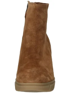 Leder-Stiefeletten in Hellbraun