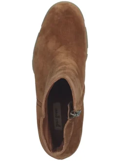 Leder-Stiefeletten in Hellbraun