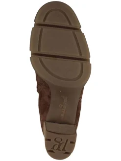 Leder-Stiefeletten in Hellbraun