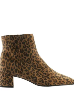 Leder-Stiefeletten "Beatrice" in Hellbraun/ Schwarz