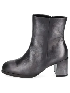 Leder-Stiefeletten in Anthrazit